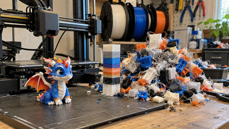 100 grammos nyomat, 300 gramm filament? – A többszínű 3D nyomtatás valódi ára