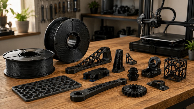 Carbon Fiber filamentek bemutatása: PLA-CF, PETG-CF, ASA-CF, PA-CF és PC-CF