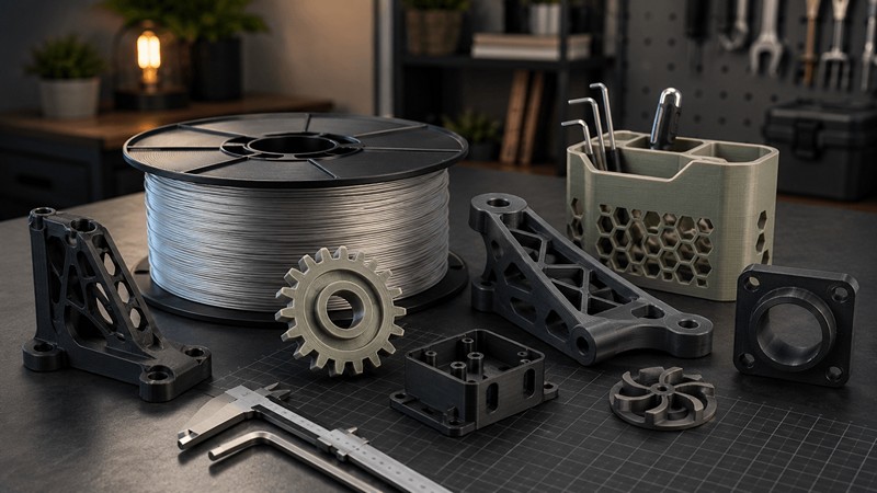 Glass Fiber filamentek bemutatása: PA-GF, PP-GF, PETG-GF és PC-GF 3D nyomtatáshoz