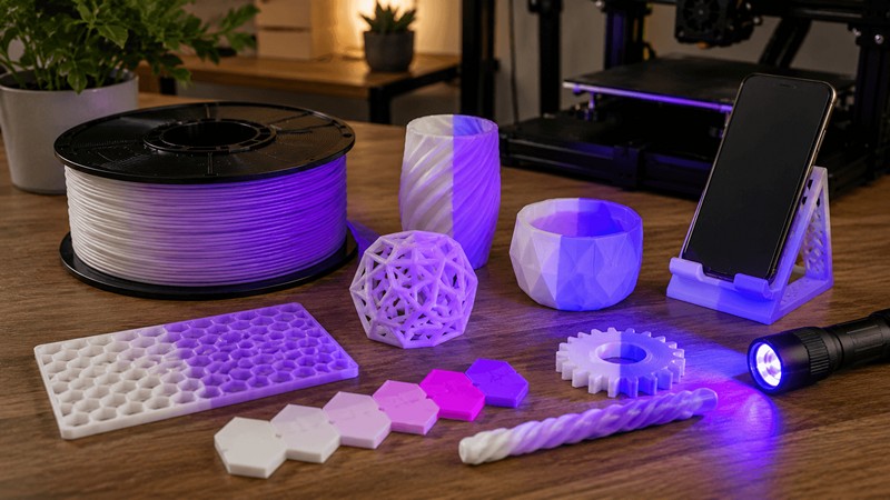 UV-re színváltó filament bemutatása: fotokróm 3D nyomtatási anyag