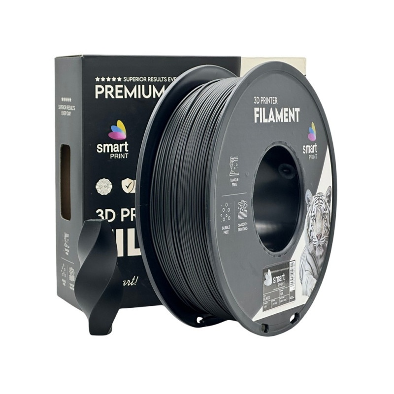 Smart Print PLA filament, fekete - 1,75 mm / 1 kg